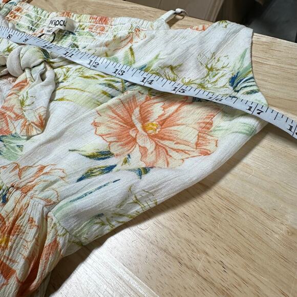 Rip Curl NWT Sol Seeker Maxi Dress Floral White Size L Smocked Hawaiian Tropical - Picture 10 of 12